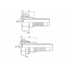 Hydraulická koncovka 10, M24x1,5 DKOS 0°